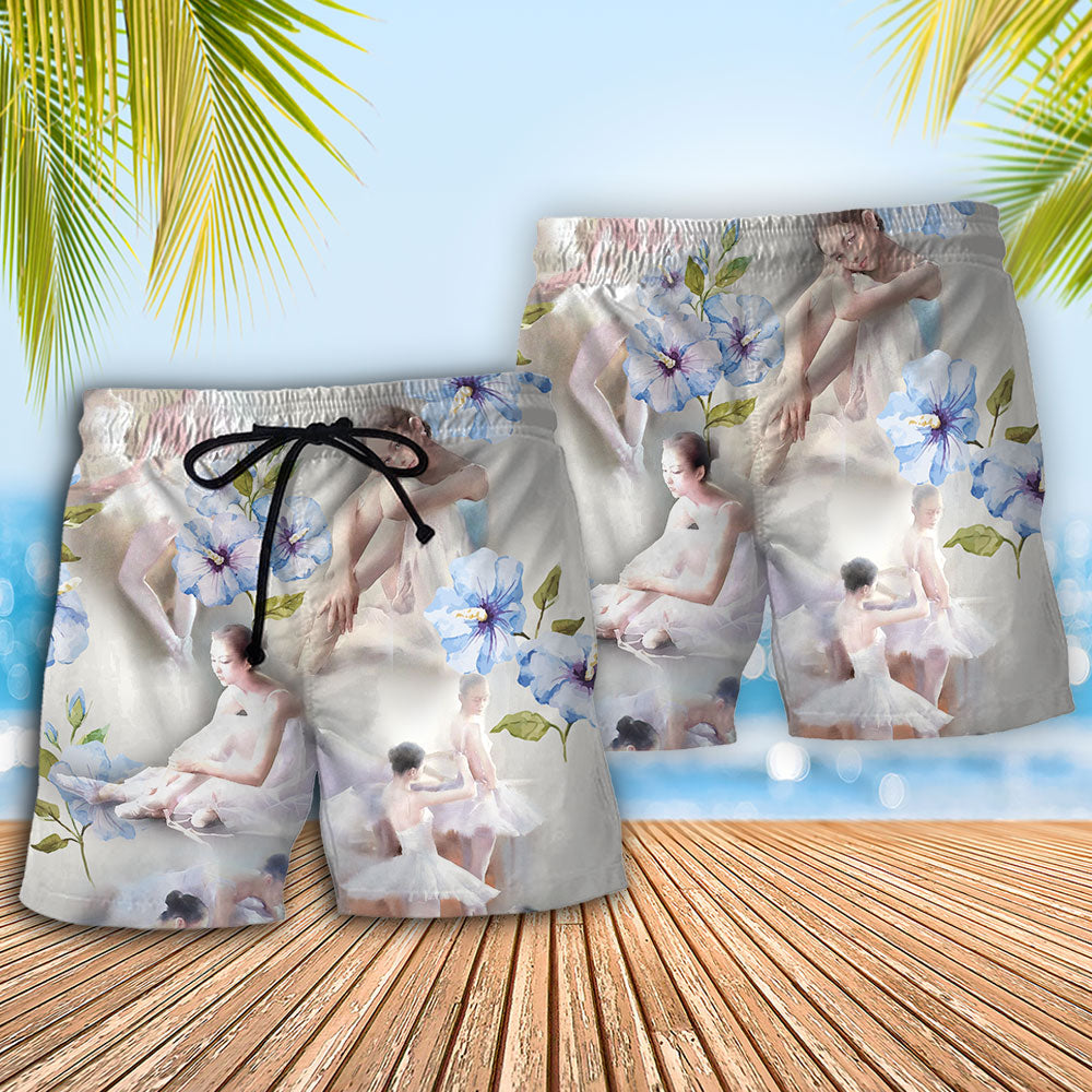 Ballet Dance Floral Elegance Art – Beach Short