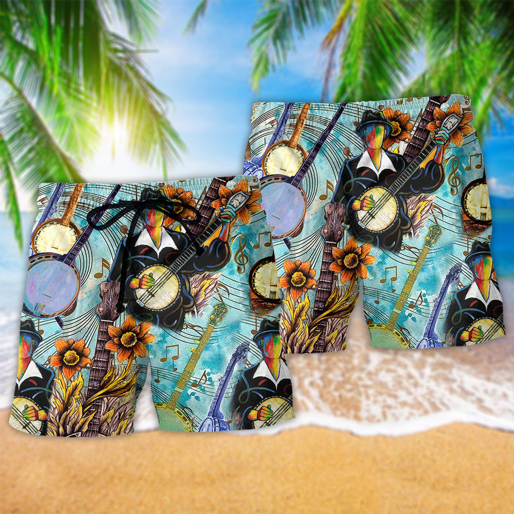 Banjo Cheerful Music Vintage Art – Beach Short