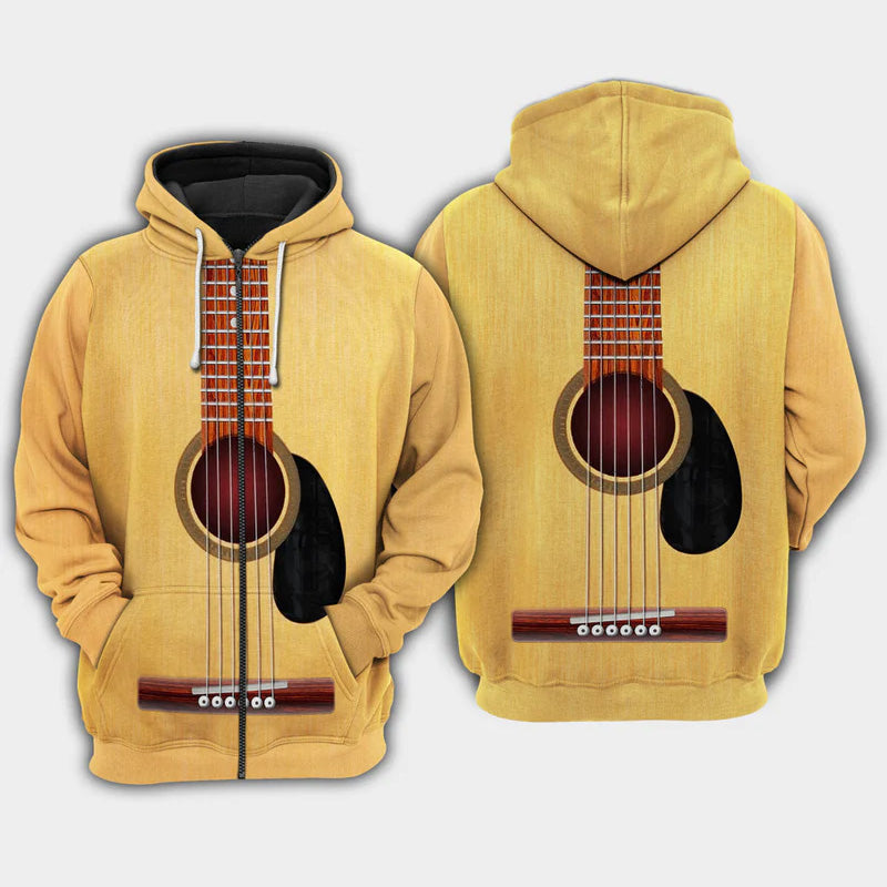Basic Guitar Music Art – 3D Hoodie