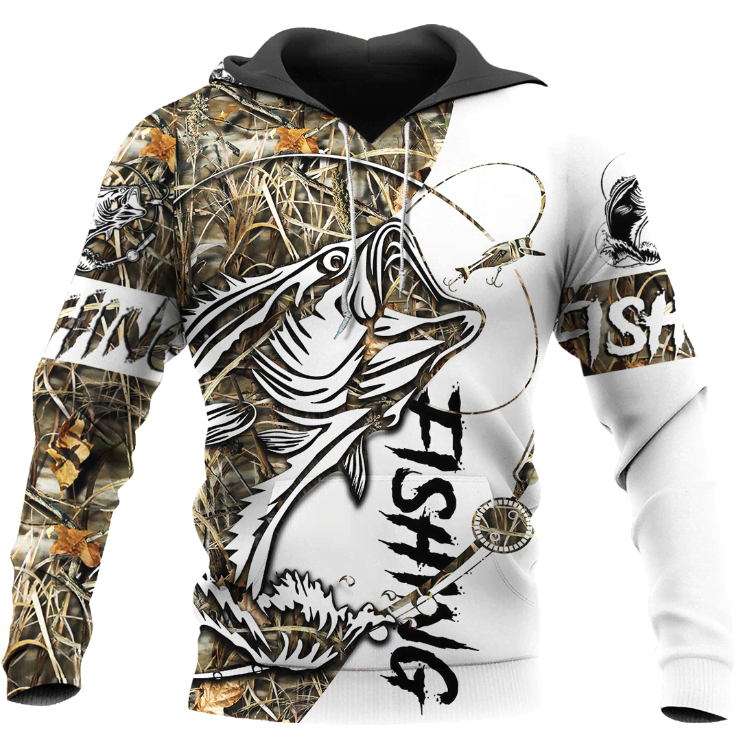 Classic Bass Fishing Art – 3D Hoodie