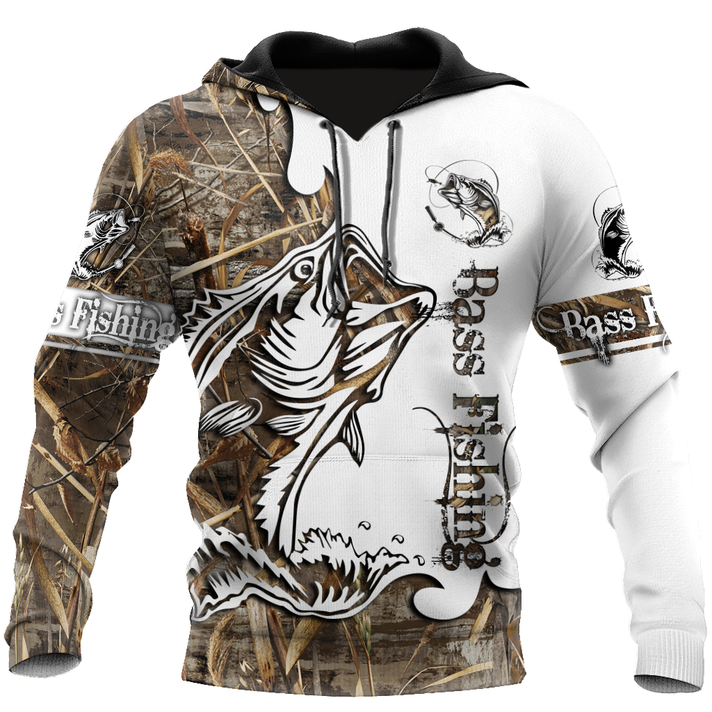 Bass Fishing Camo Sport Art – 3D Hoodie