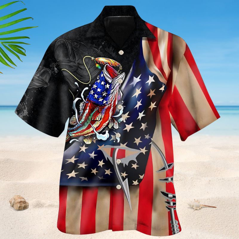 Bass Fishing America Style – Hawaiian Shirt