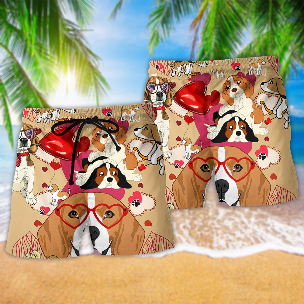 Beagle Valentine Love Dog – Beach Short
