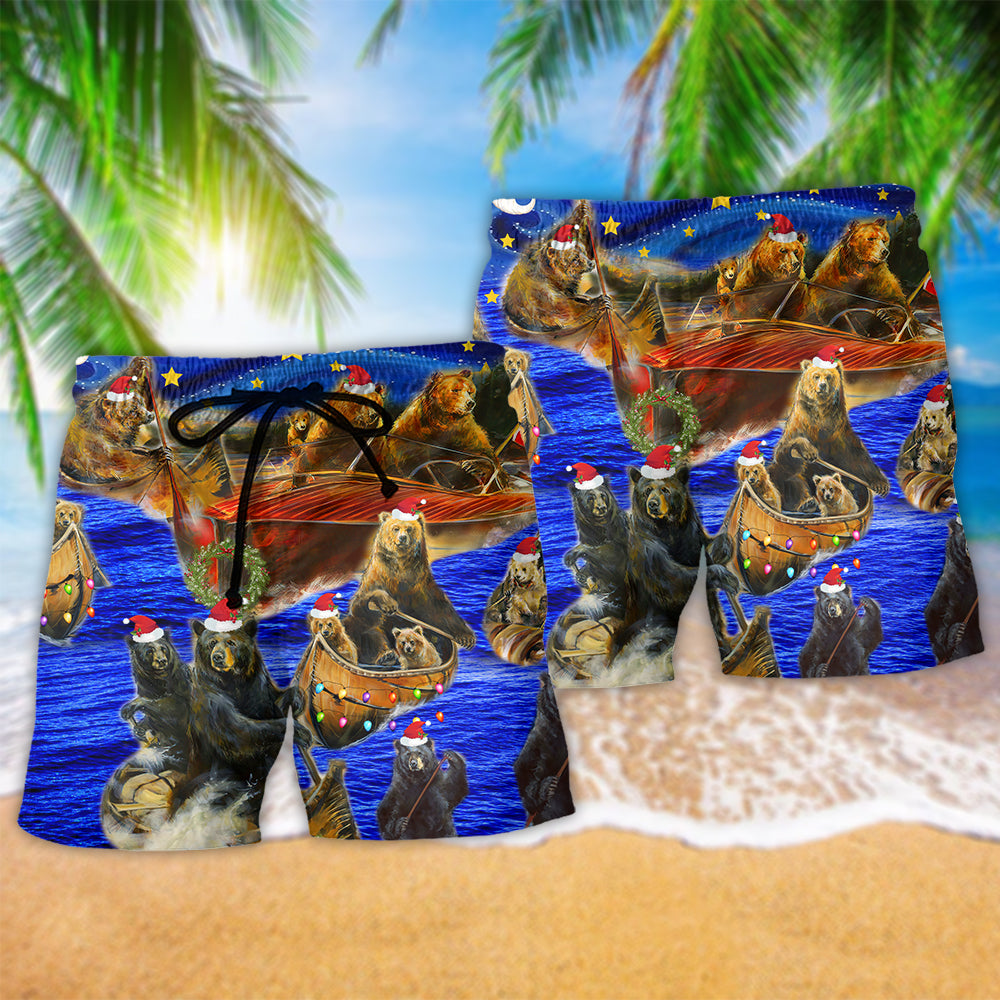 Holiday Bear Boat Fun Art – Beach Short