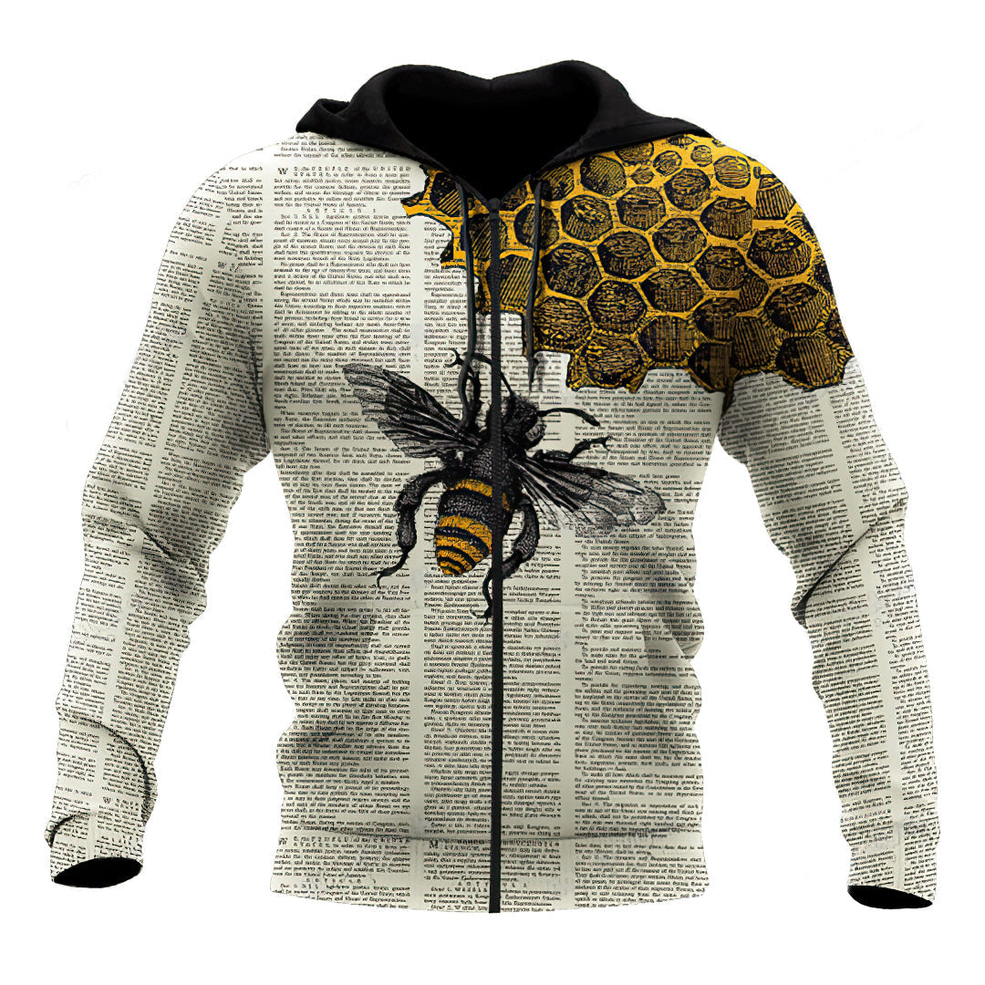 Bee Dictionary Page Art - 3D Hoodie