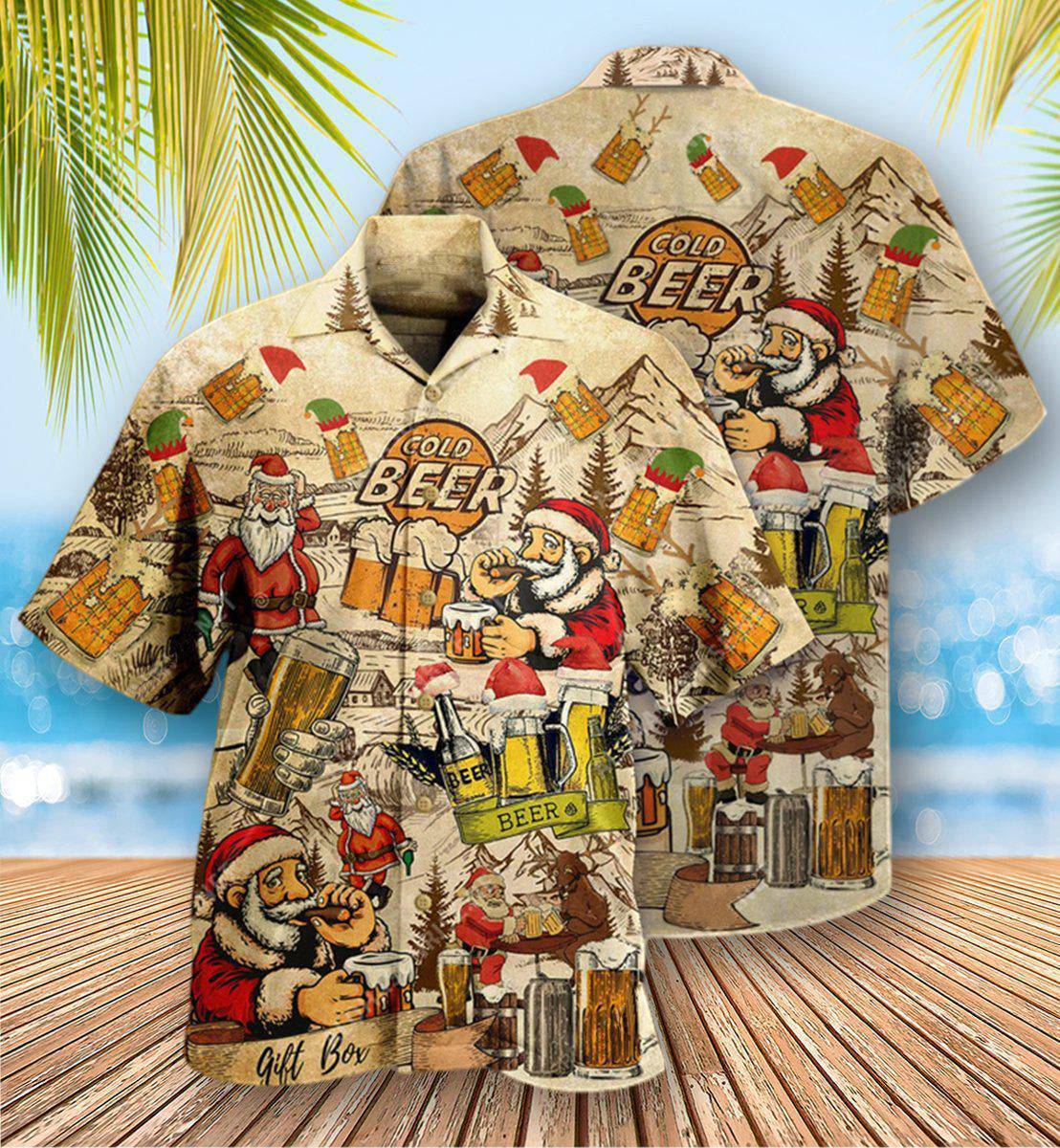 Funny Beer Drinking Holiday Party Style - Hawaiian Shirt