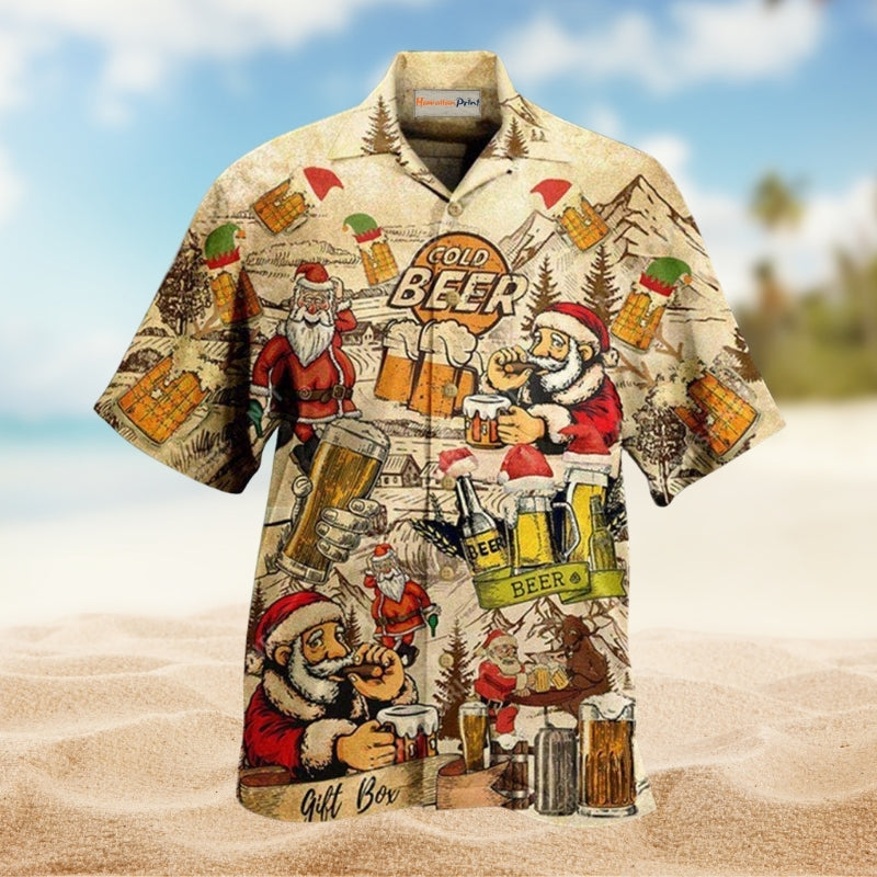 Beer Drinking Beer With Santa Claus Edition – Hawaiian Shirt