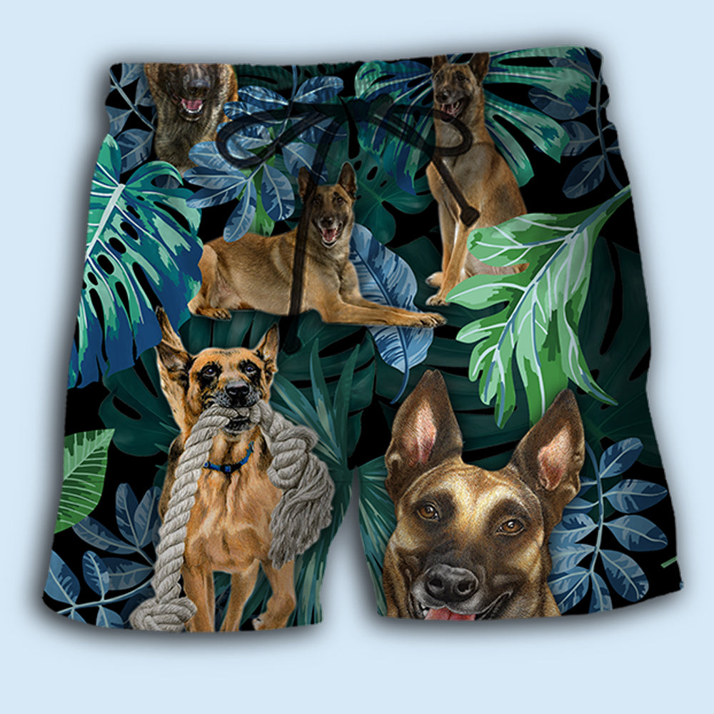 Belgian Malinois Tropical Leaf – Beach Short