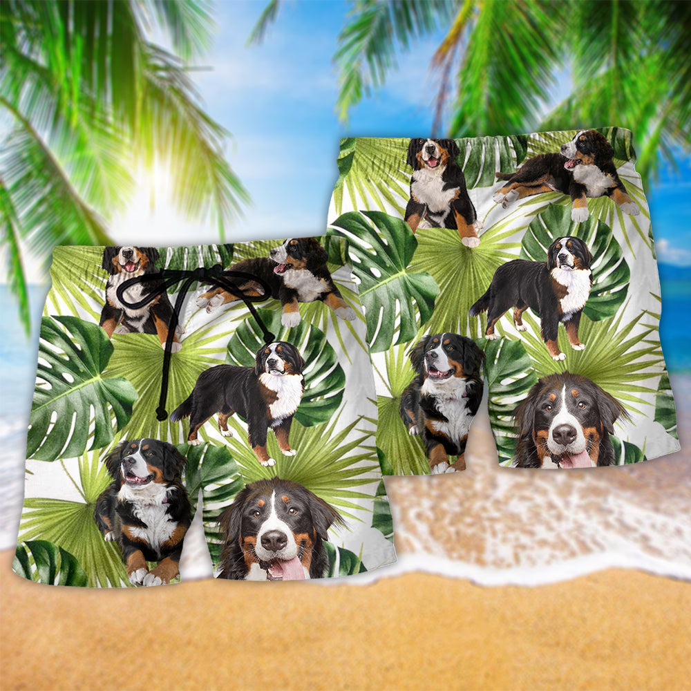 Bernese Mountain Dog Tropical Art – Beach Short