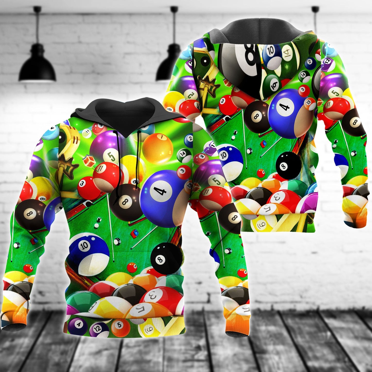Billiard Where Is Cue Ball Art – 3D Hoodie