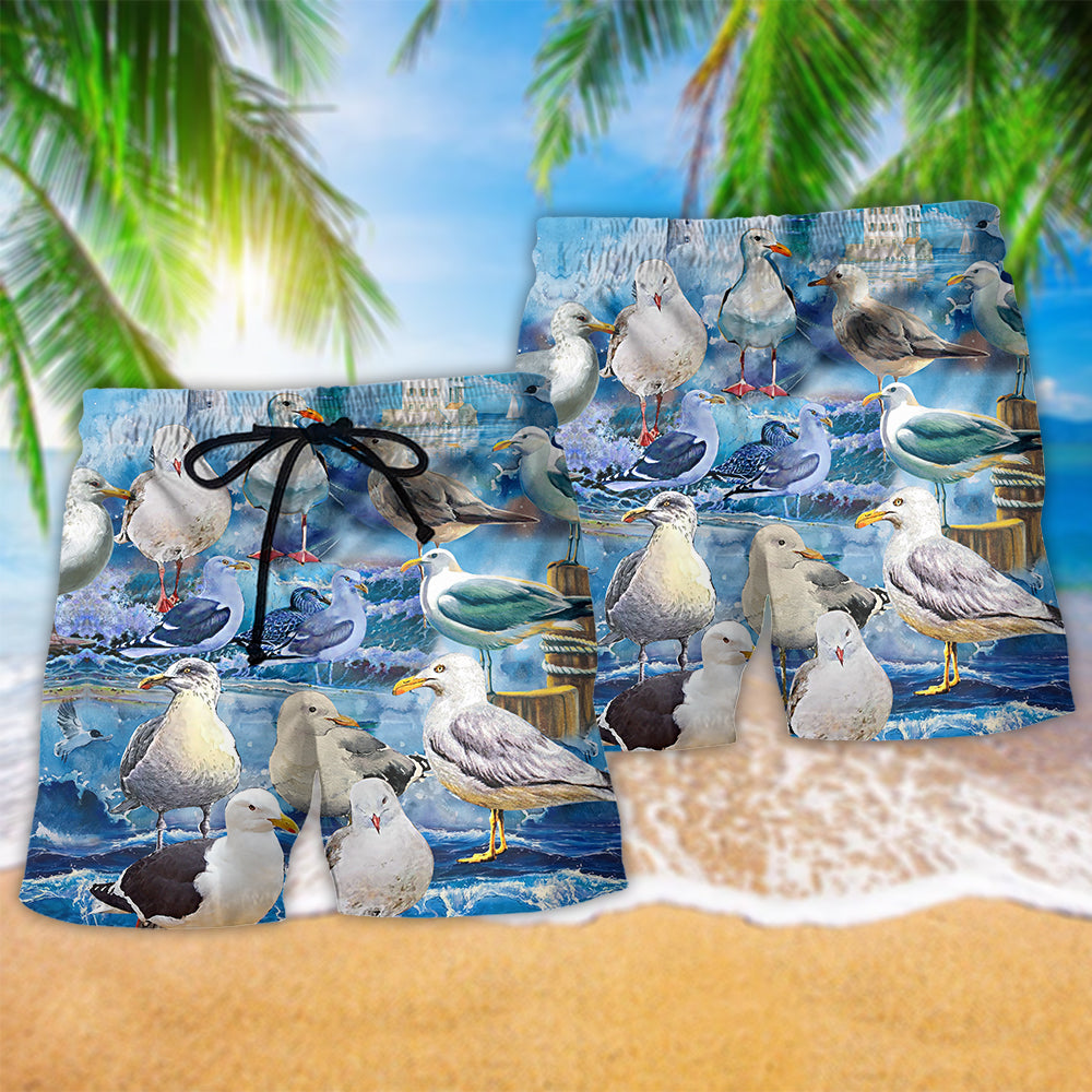 Funny Seagull Art – Beach Short