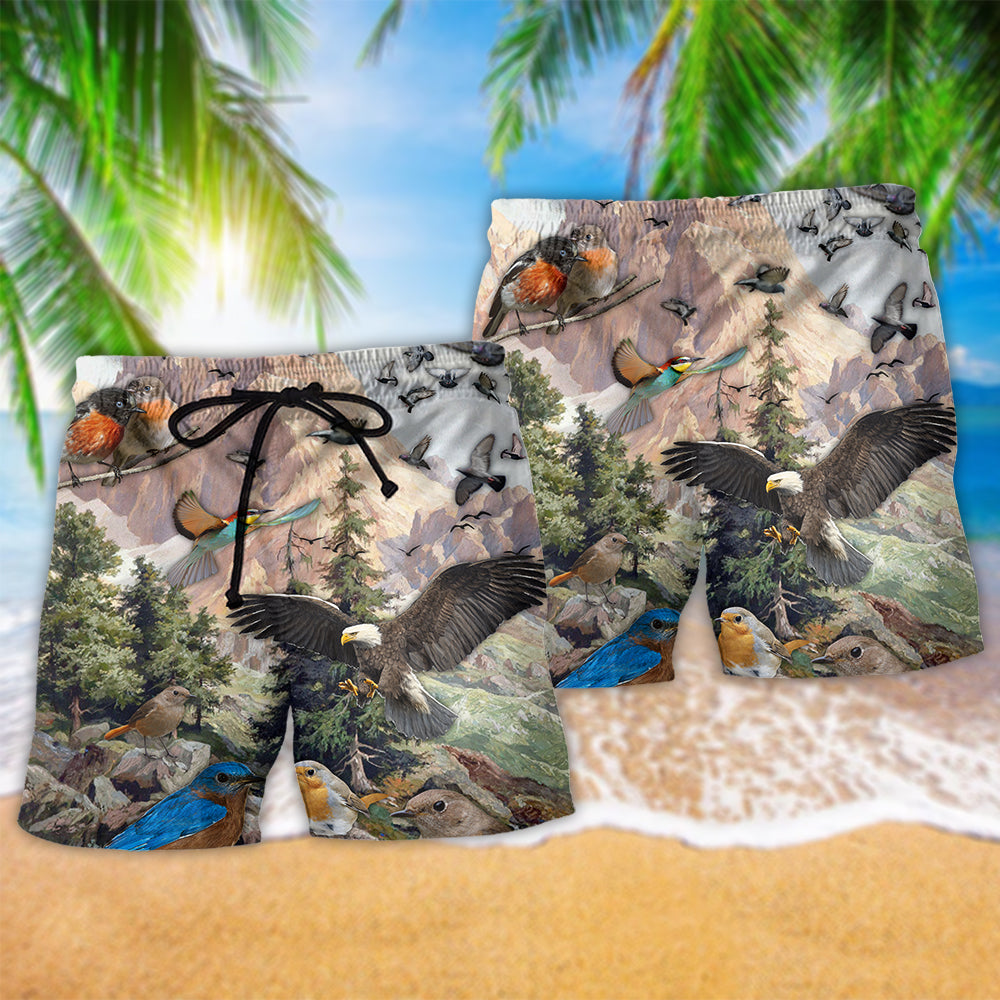 Birds Mountain Nature Classic Art – Beach Short