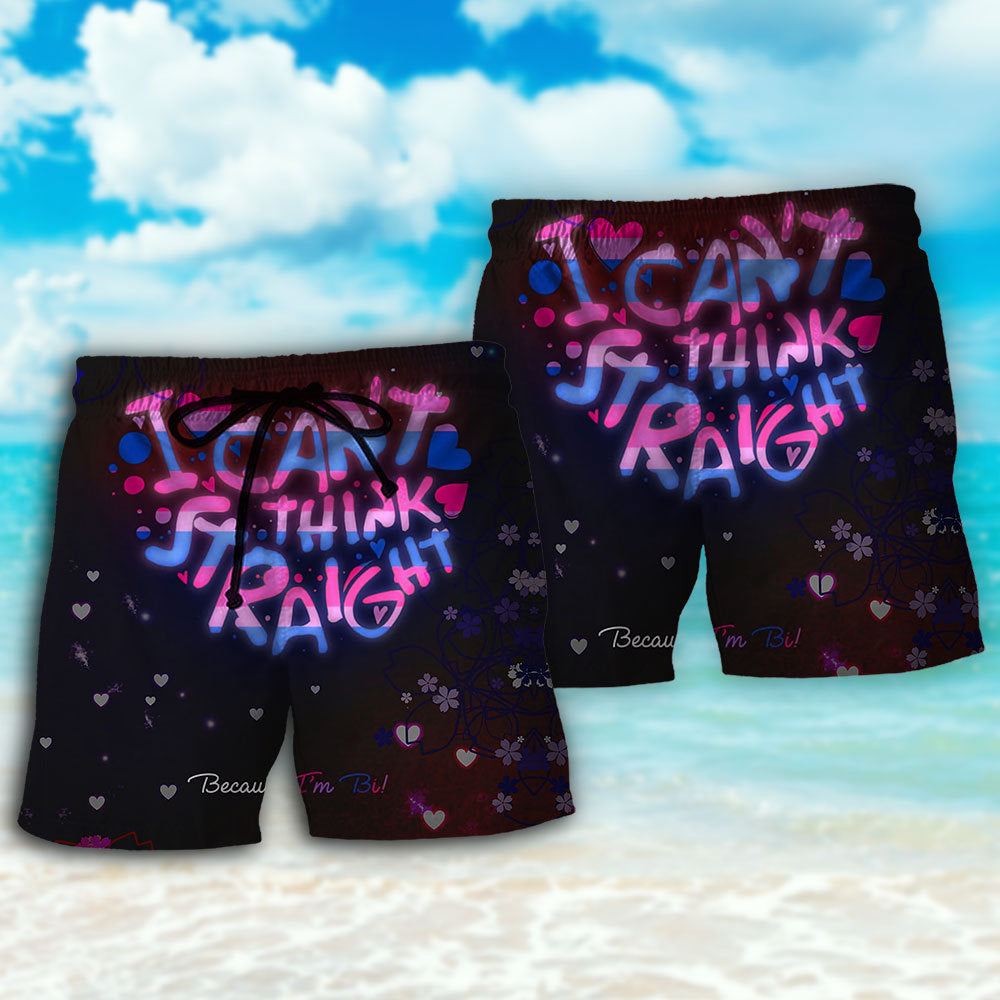 LGBT Bisexual Humor I Can't Think Straight - Beach Short