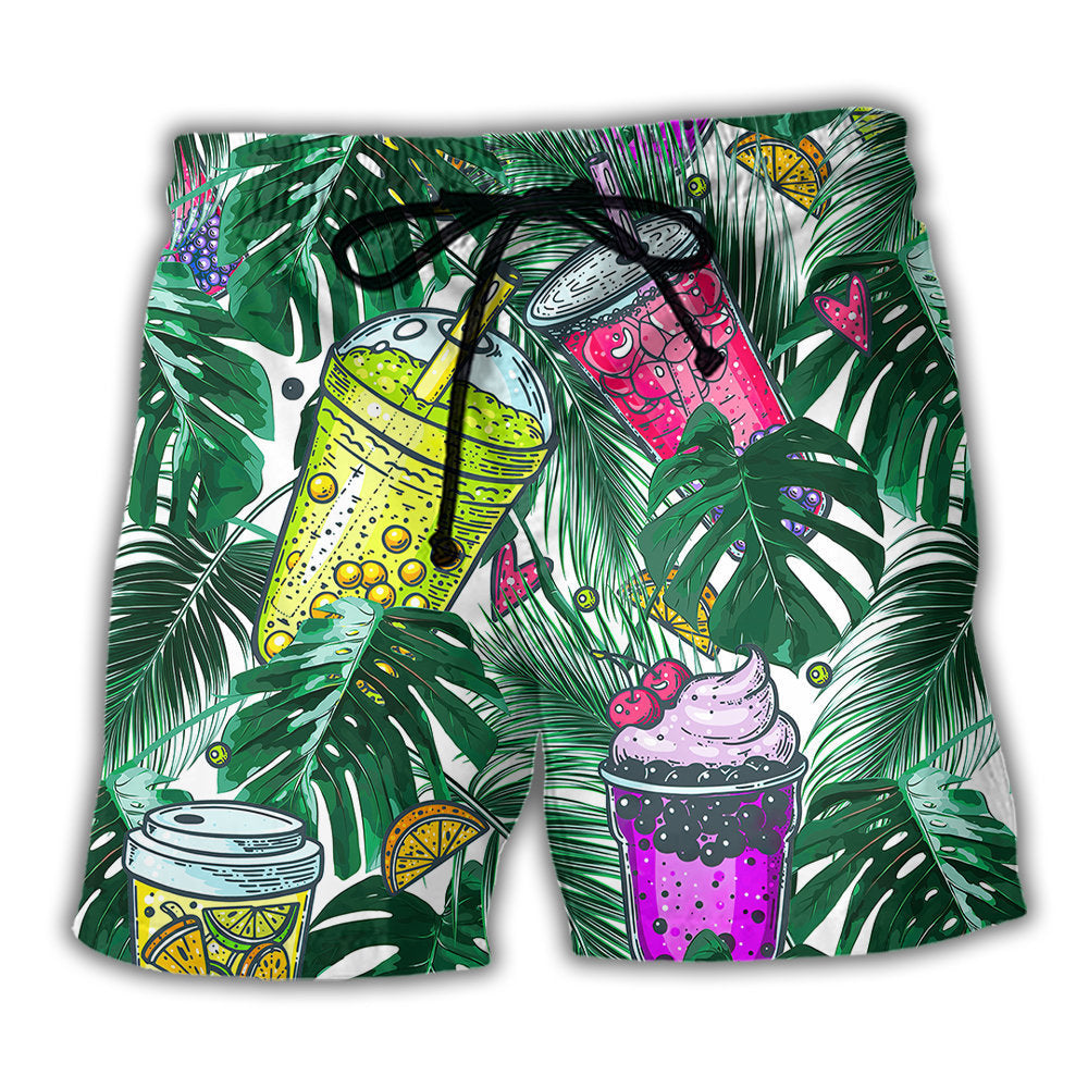 Boba Tea Tropical Leaf – Beach Short