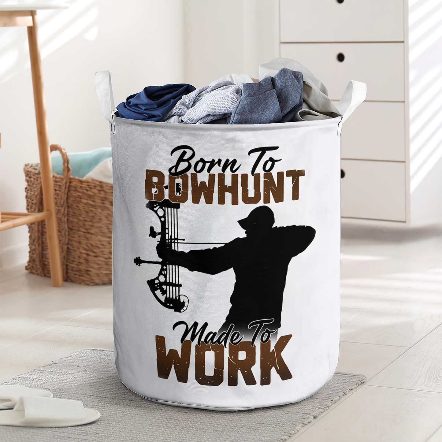 Born to bowhunt made to work - Laundry basket - LAUB14NGC020322-Owls Matrix