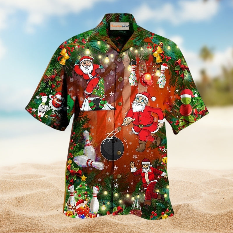 Bowling Do You Wanna Solo Bowling With Santa Claus Limited Edition – Hawaiian Shirt