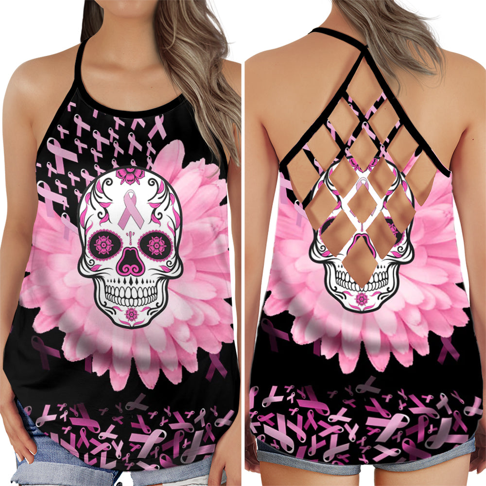 Breast Cancer Strong Skull Theme Edition – Hollow Tank Top