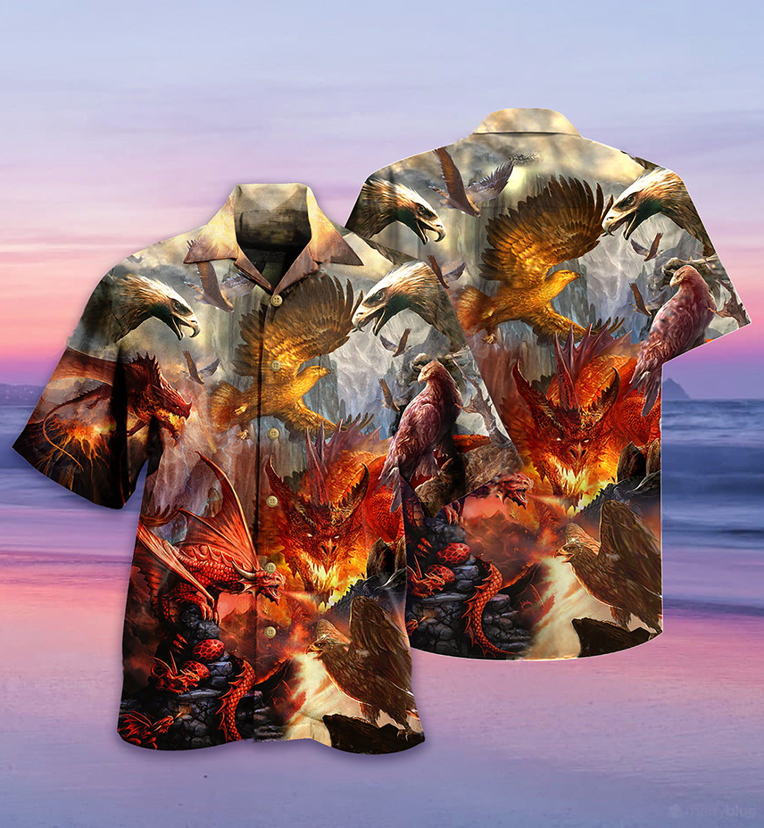 Dragon Vs Eagle Battle Art - Hawaiian Shirt