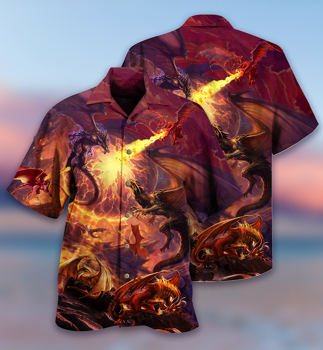 Dragon Unity Love And Strength Vintage Style - Hawaiian Shirt