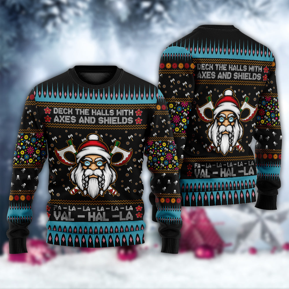Viking Christmas Deck The Halls Style – Sweater - Ugly Christmas Sweater