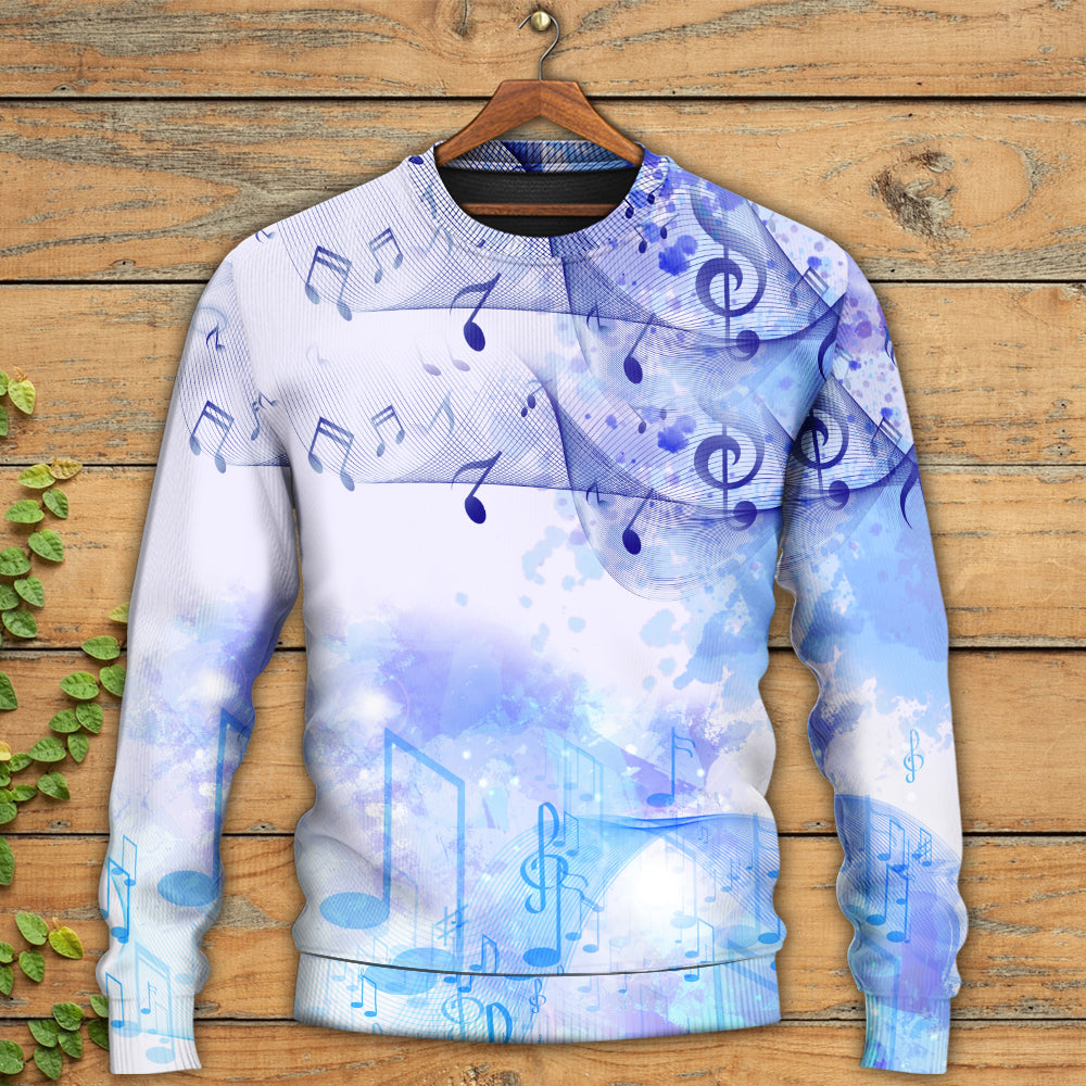 Watercolor Music Notes Art Style – Sweater - Ugly Christmas Sweater
