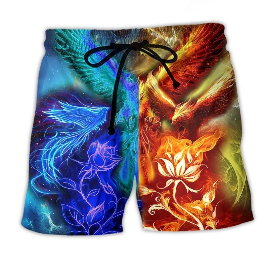 Phoenix Symbol Of Rebirth Fantasy Art – Beach Short