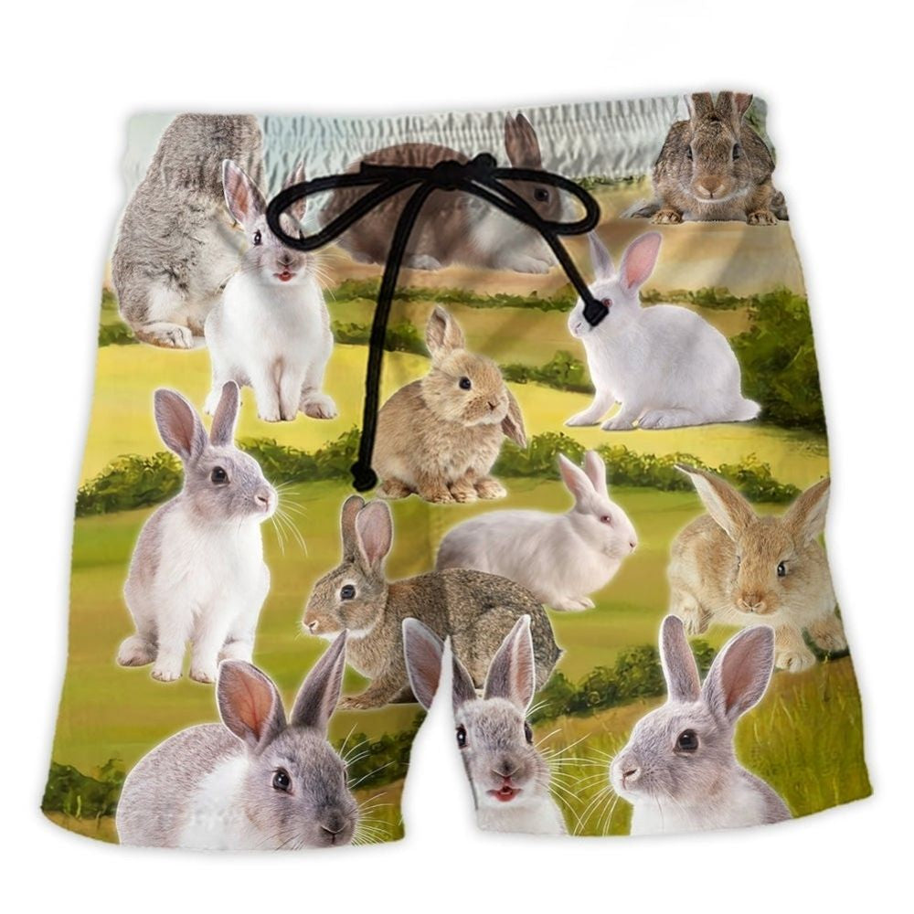 Rabbit In A Wonderful Garden Art – Beach Short