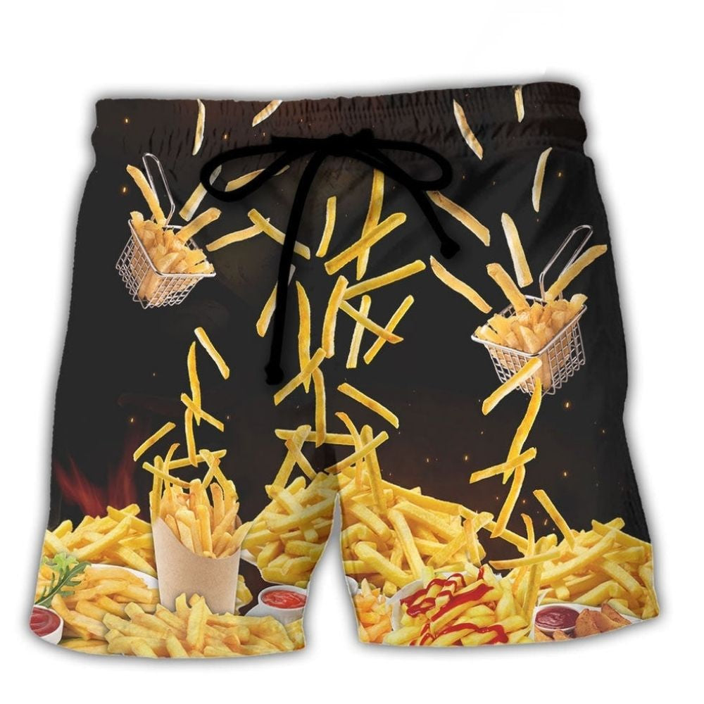 French Fries Fast Food Art – Beach Short