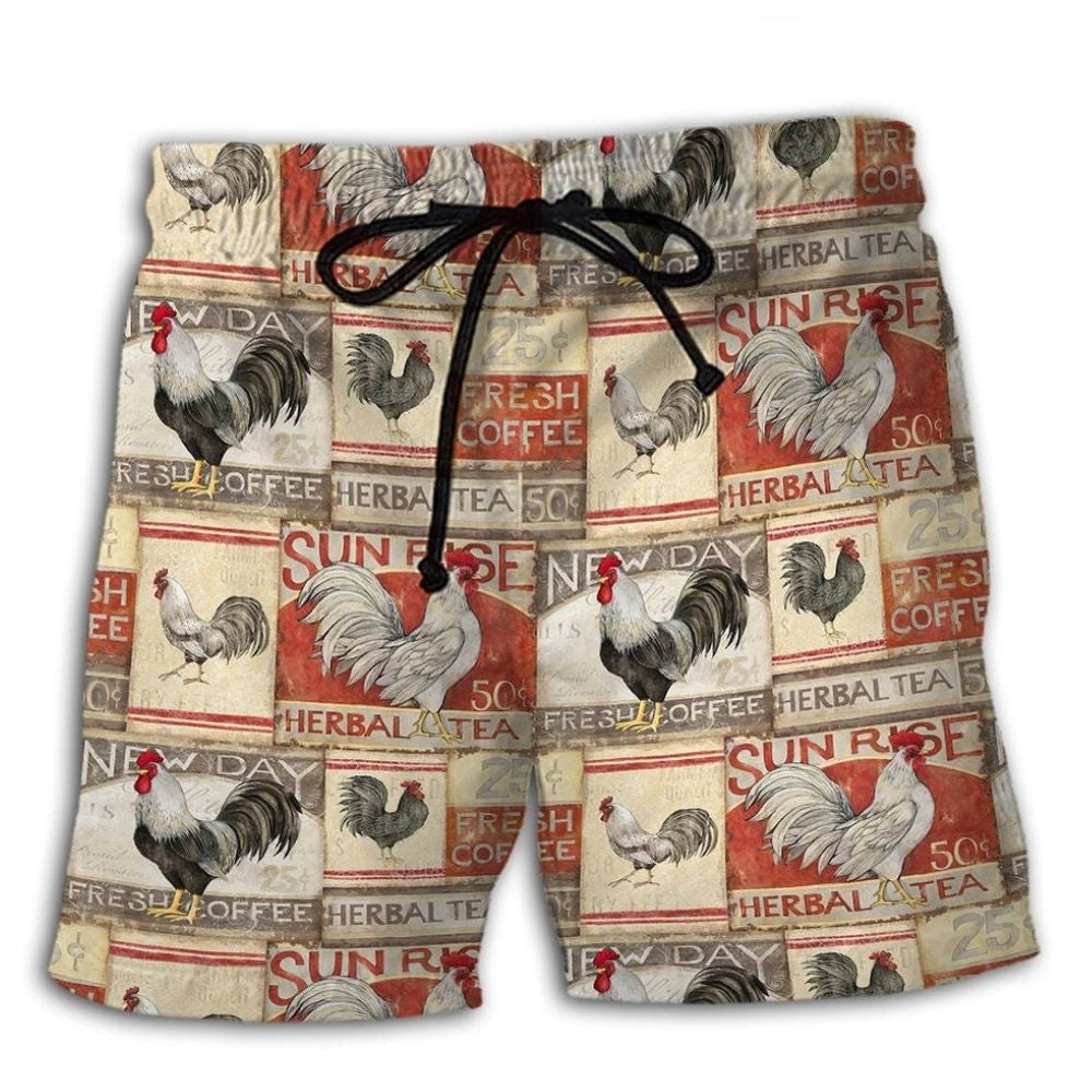 Farmhouse Chicken Patch Art – Beach Short
