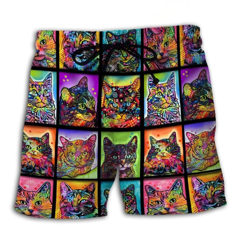 Crazy Cat Lover Kitty Art – Beach Short