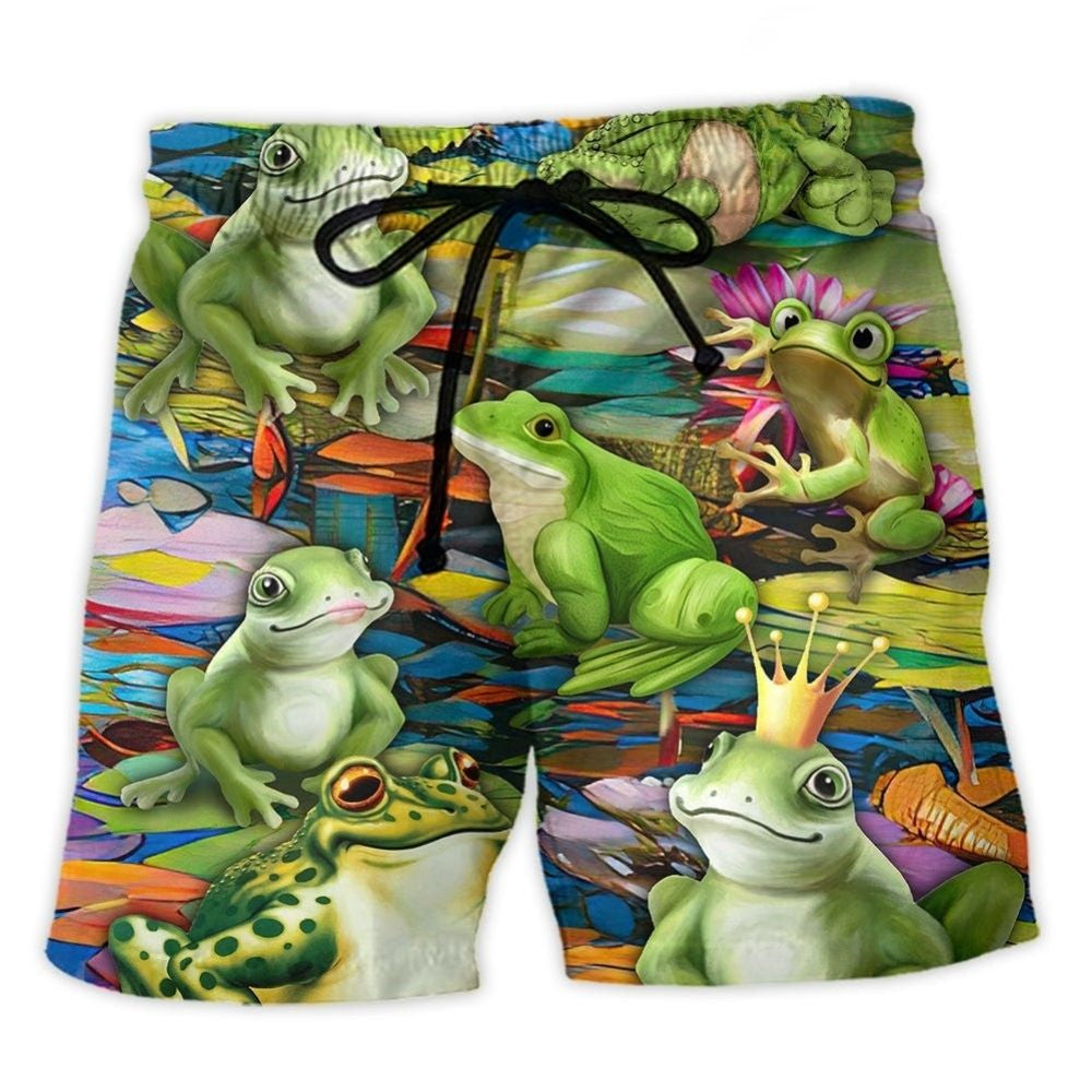 Frogs In Wonderland Fantasy Art – Beach Short