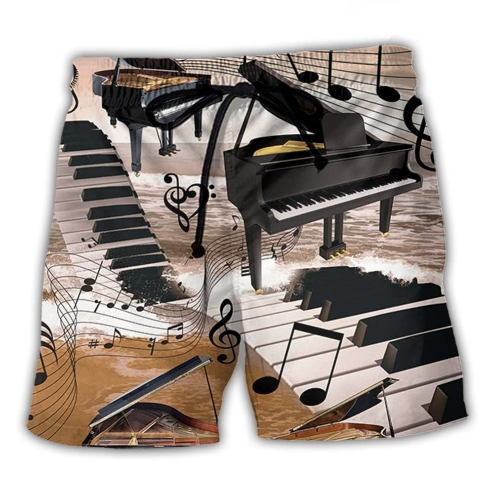 Piano Is My Life Music Art – Beach Short