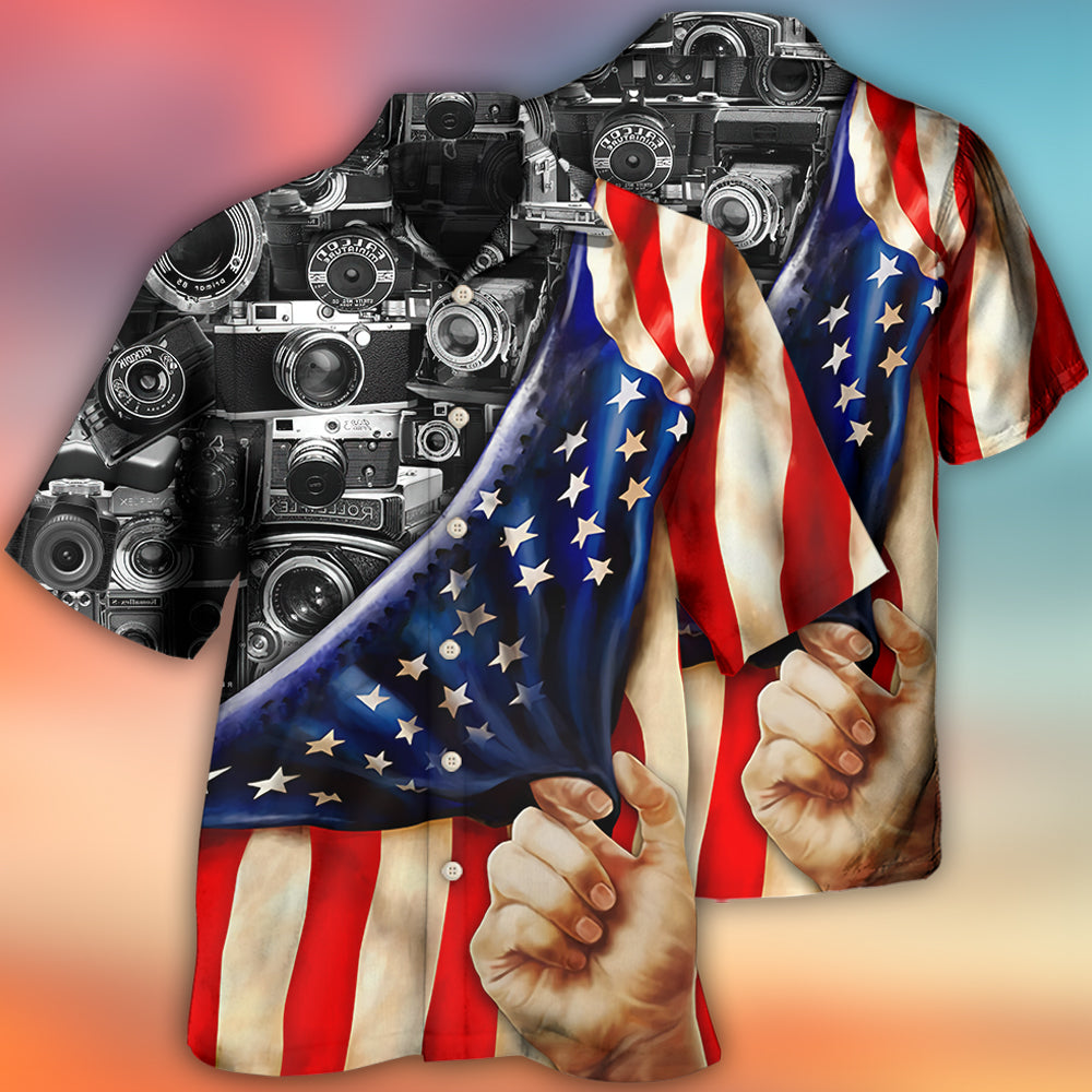 Patriotic Camera Photography - Hawaiian Shirt