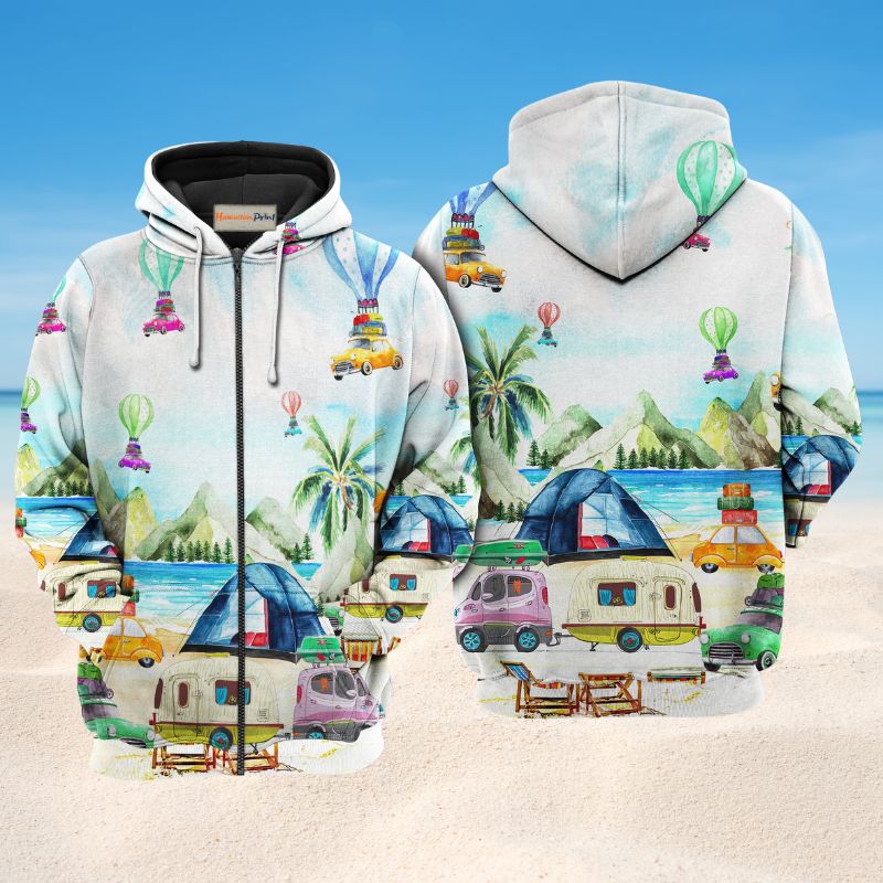 Camping Get High Humor Art – 3D Hoodie
