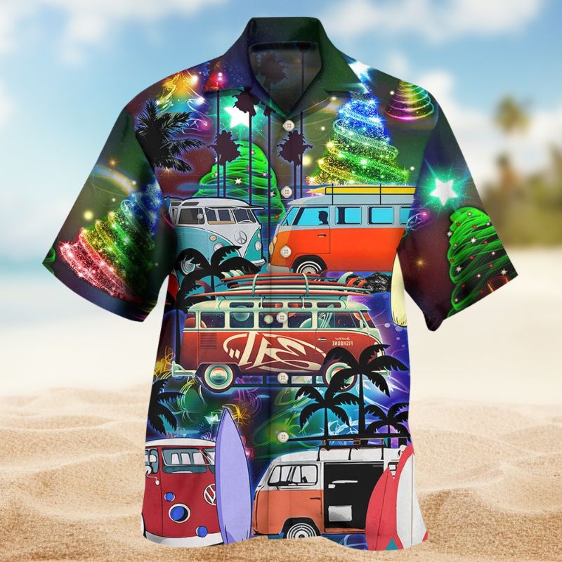 Camping Van Merry Christmas Style – Hawaiian Shirt