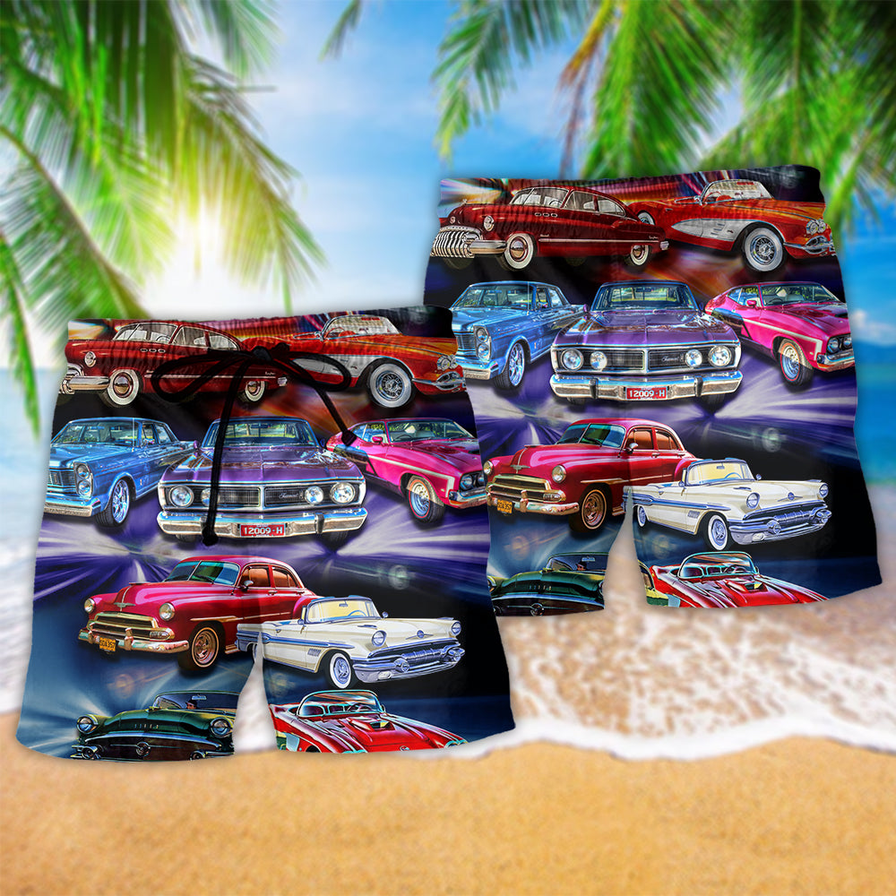Car Mixed Colors Art Style – Beach Short