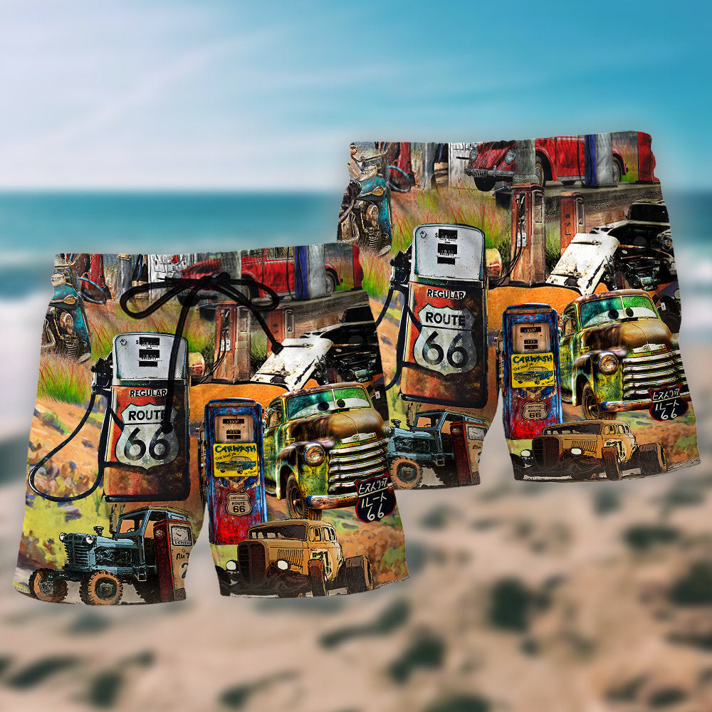 Car Road Trip Art - Beach Short