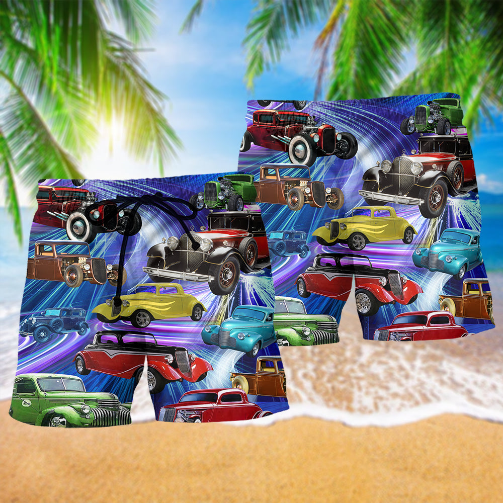 Car Green Red Dream Style - Beach Short