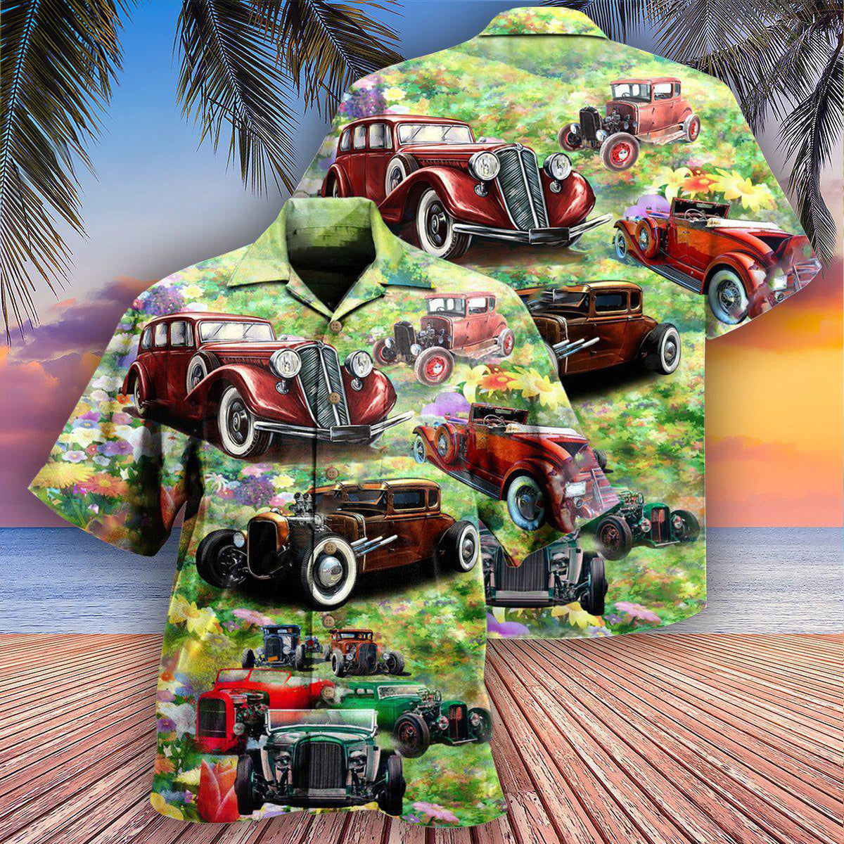 Hot Rod Car Life Is Too Short For Boring Cars Vintage Style - Hawaiian Shirt