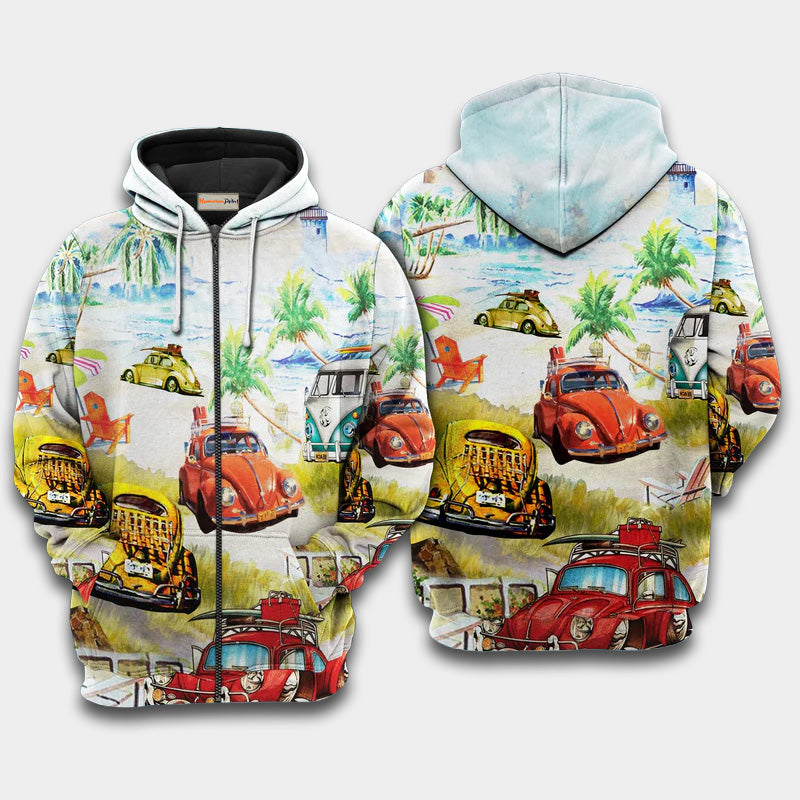 Car Love Beach Art – 3D Hoodie
