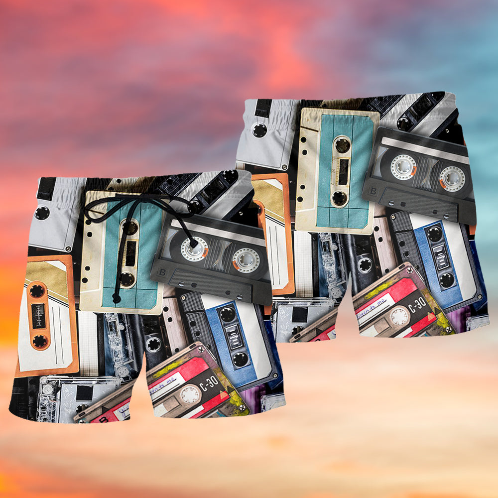 Cassette Tape Music Lover Minimal – Beach Short
