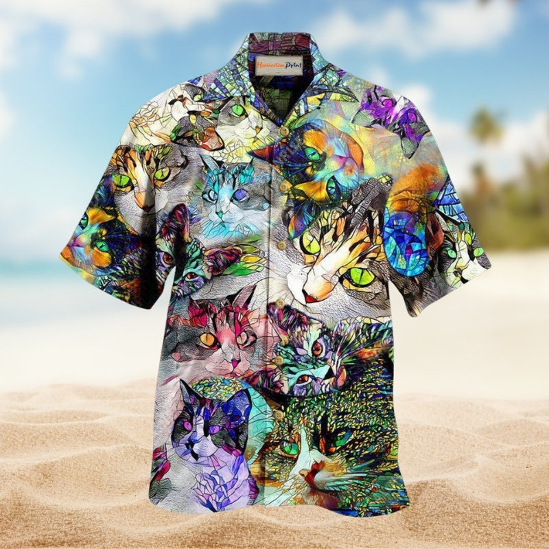 Cat Amazing Stained Glass Limited Edition – Hawaiian Shirt