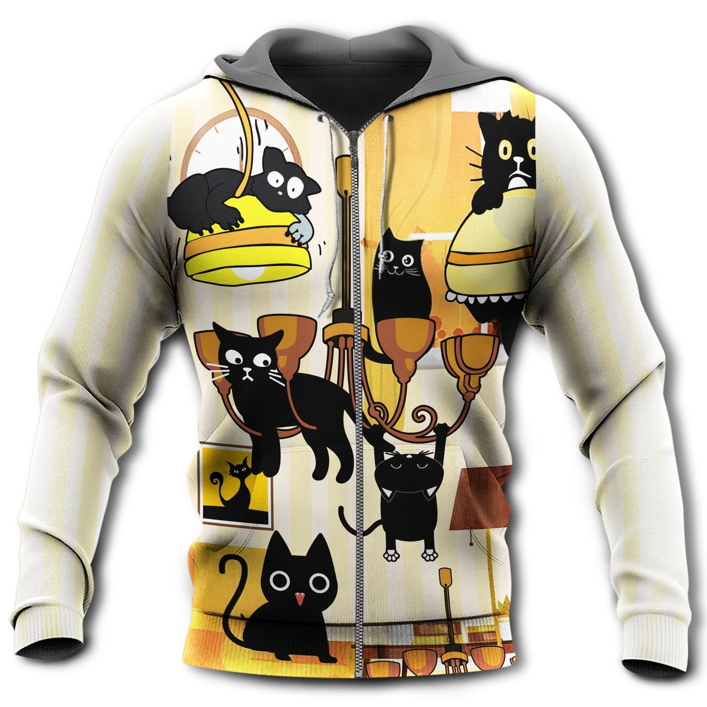 Cat Dinner Style Funny Art – 3D Hoodie