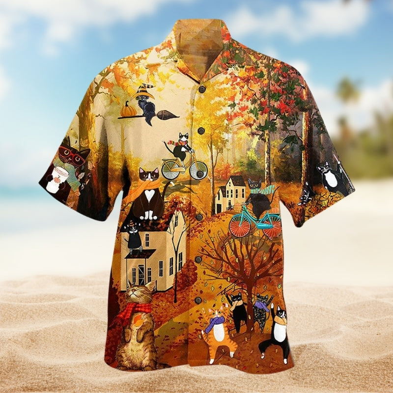 Cat Happy Fall Y’All Cats Limited Edition – Hawaiian Shirt