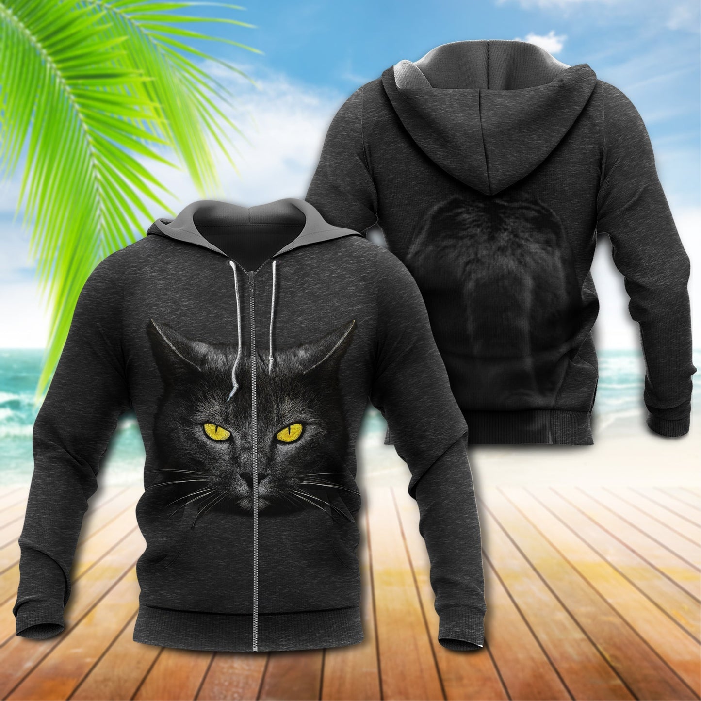 Cat Loves Darkness Night Style - 3D Hoodie