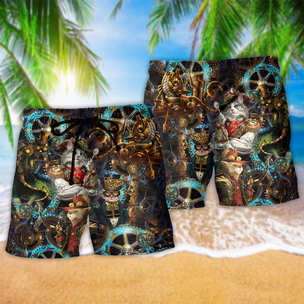Cat Machine Magic Art - Beach Short