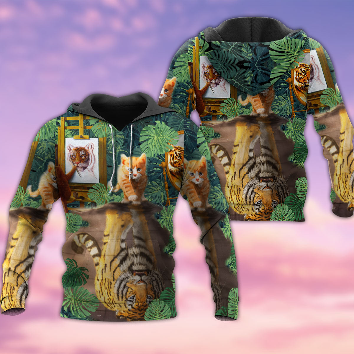 Cat Baby Tiger Strong Art - 3D Hoodie3