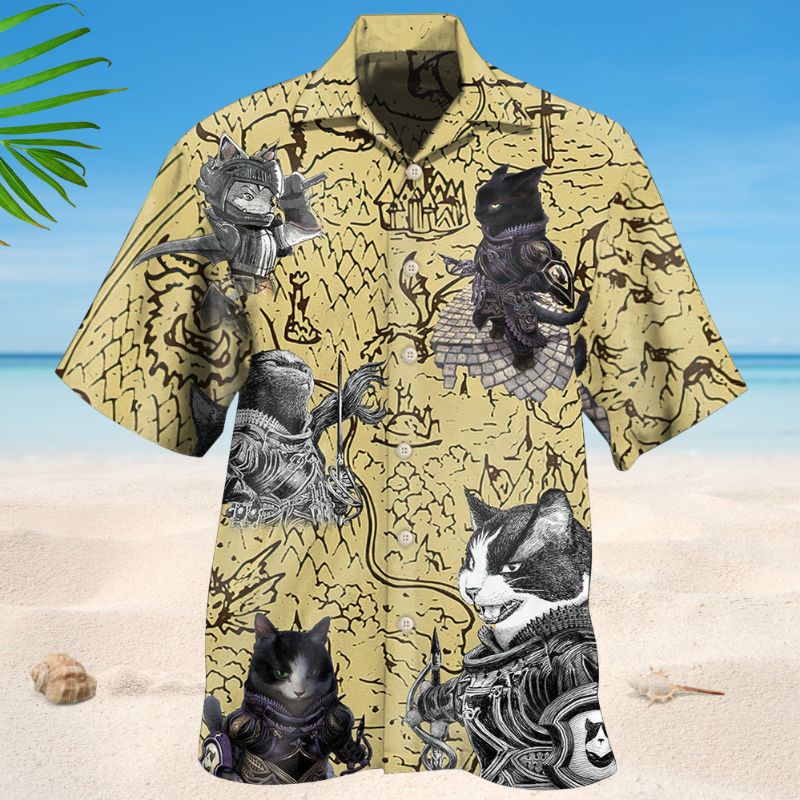 Cat Warrior Strong Cool Style – Hawaiian Shirt