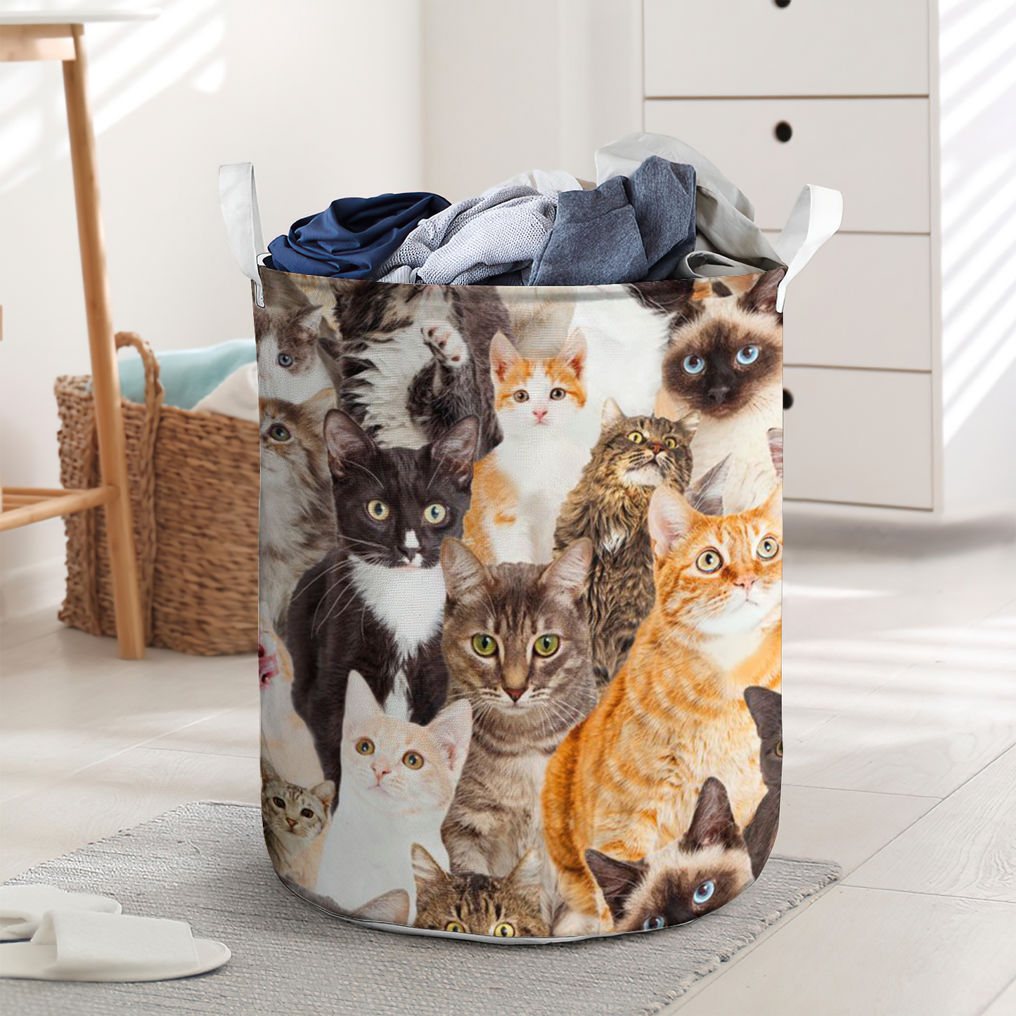 Many cute cats - Laundry basket - LAUB06NGC280222-Owls Matrix