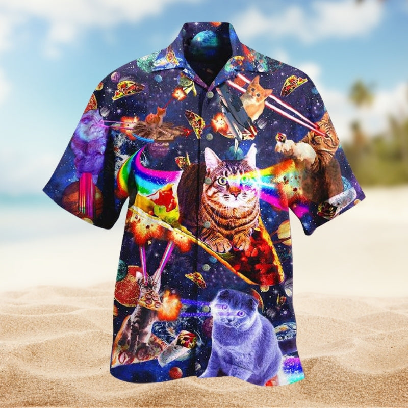 Cats Ride Food In Space Limited Edition – Hawaiian Shirt